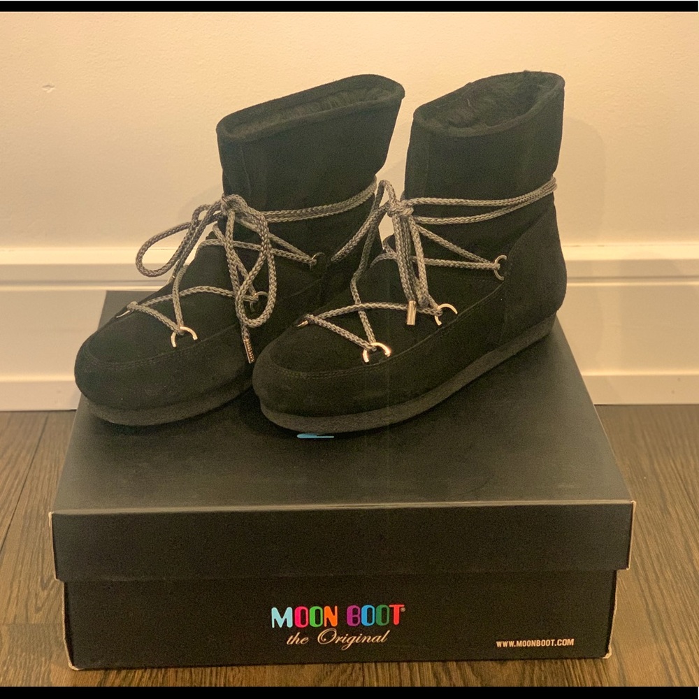 Moon Boot Far Side Shearling- Blk. Wore once!